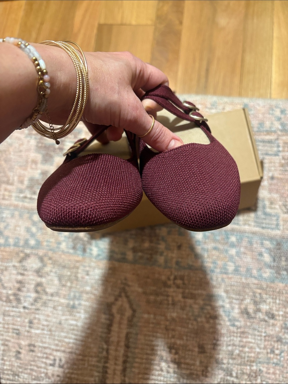 Rothy’s the double buckle Mary Jane in Cabernet - Picture 3 of 10